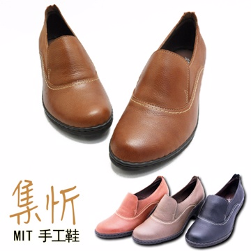 素雅風格【集忻t.star‧MIT台灣手工鞋】氣質舒適 簡約款 防滑 高跟鞋 休閒鞋『磚紅色』SGO-326H