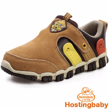 【Hostingbaby小寶當家】x9023卡其童鞋男童鞋2014新款潮鞋女童運動鞋春秋反絨皮休閑兒童鞋