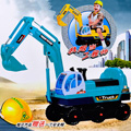 幼兒乘坐怪手挖土機造型學步車 電動機械手臂控制 附贈專屬安全帽