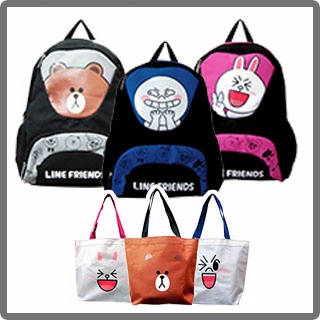 【LINE FRIENDS】雙層後背書包+萬用袋