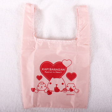Kapibarasan 水豚君愛心印花防水購物袋 -小 (二款)