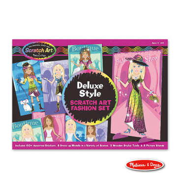 美國 Melissa & Doug 創意刮畫貼紙板 - 時尚衣飾旗艦盒