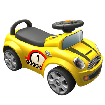 寶貝樂 摩登賽車造型助步車-黃