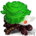 【原藝坊】大白菜大發財擺飾+木製荔枝樹造型底座