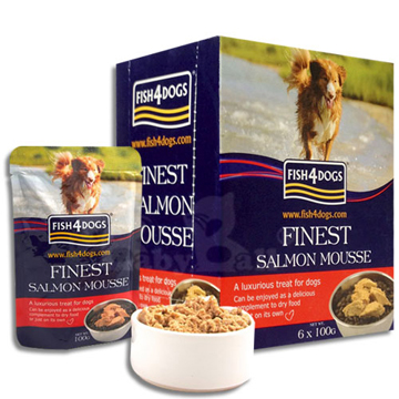 海洋之星FISH4DOGS海藻精華鮭魚慕斯(犬用/一盒裝/100gx6包)