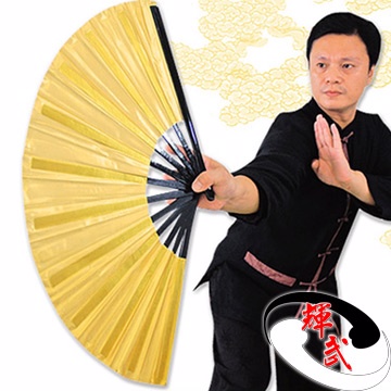 【輝武】武術用品-全竹骨素面太極功夫金蔥扇(2把)