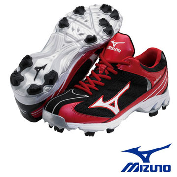 【Mizuno】棒壘球鞋 9-SPIKE BLAZE ELITE 3(黑紅款)