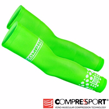 瑞士Compressport運動機能壓縮-Fluo袖套(螢光綠/一雙)