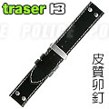 Traser 黑色Aviator 皮質錶帶 (22mm)