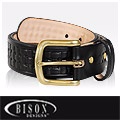 BISON DESIGNS™ 編織皮革腰帶 #785BW