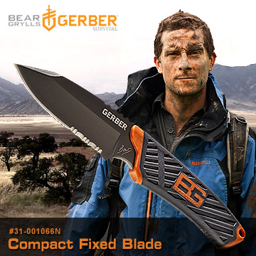GERBER Bear Grylls Compact Fixed Blade貝爾系列直刀(半齒半刃)