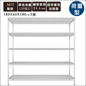 【舒適屋】《IRON荷重型萬用層架》180x60x180五層架/收納架/置物架/鍍鉻層架/展示架