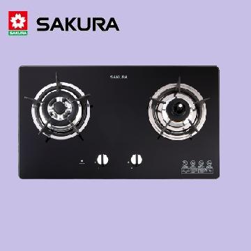 櫻花【雙口防乾燒】節能檯面爐(黑色強化玻璃) G-2820KGB