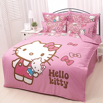 【享夢城堡】HELLO KITTY 我的娃娃系列-雙人純棉三件式床包組