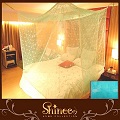 SHINEE《100%台灣製 高密度特大雙人6X7尺內格蚊帳》- 蘋果綠圓點(買就送棉質綁繩x4)
