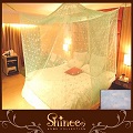 SHINEE《100%台灣製 高密度特大雙人6X7尺內格蚊帳》- 水藍色圓點(買就送棉質綁繩x4)