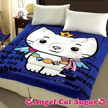 【Angel Cat Sugar】糖果天使貓暖暖被(深藍)