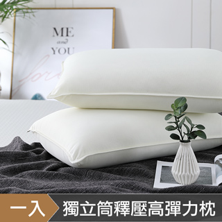 《HOYACASA漫步雲端》獨立筒枕頭(3M布彈力舒柔枕) 一入