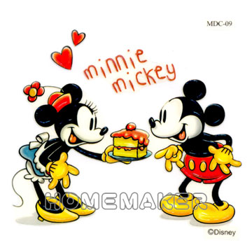 Disney【米奇米妮做蛋糕】浮雕轉印貼紙-MDC09