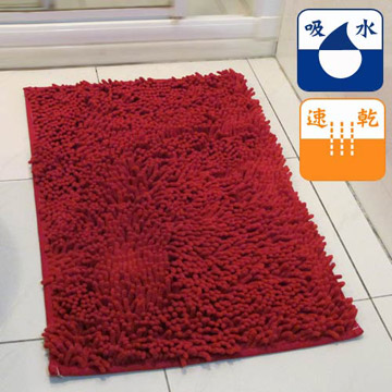 棉花田(香奈爾)極超細纖維雪尼爾防滑踏墊(紅色)(40x60cm)