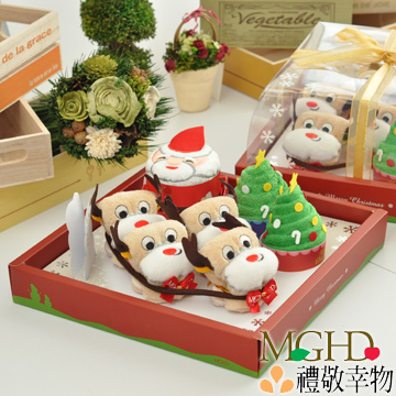 【MGHD】聖誕蛋糕毛巾-8吋禮盒