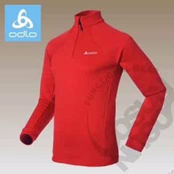 瑞士 ODLO 男款半門襟長袖休閒衫.POLO.素色.中層衣_紅 220072