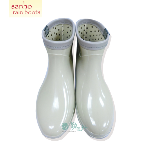 【Sanho】百搭可愛圓點短雨靴/象牙