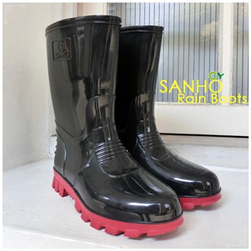 【Sanho】典雅清漾半統雨靴/帥氣黑