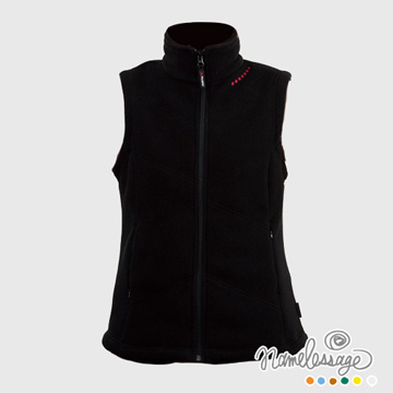 【namelessage】新品85折!日本無名世代男款Polartec保暖透氣刷毛背心-女(黑)