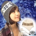 SNOW TRAVEL 台灣製造 純羊毛雪花保暖透氣遮耳帽_牙白 AR-19 C