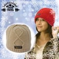 SNOW TRAVEL 台灣製造 3M Thinsulate高級素面麻花保暖羊毛帽_AR-18D 卡其