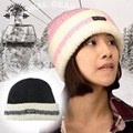 SNOW TRAVEL 台灣製造 純羊毛線條保暖透氣反摺帽_黑 AR-18