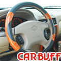 CARBUFF 車痴黑色核木真牛皮方向盤套 MH-9010