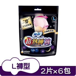 蘇菲 超熟睡內褲型衛生棉(L)(2片x6包)