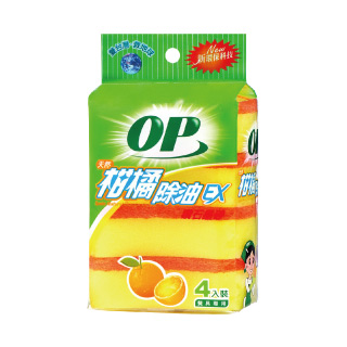 OP 柑橘除油海綿菜瓜布(4入)