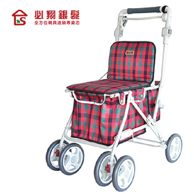 【必翔】7071休閒購物車(紅格色)