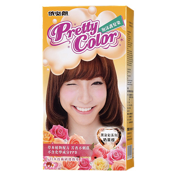 依必朗Pretty Color晶彩泡沫護髮染-奶茶棕