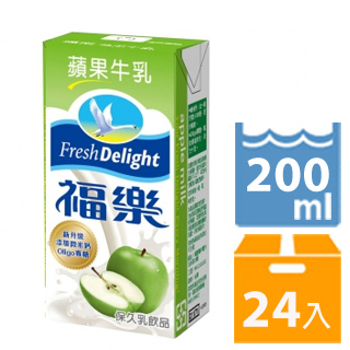 福樂 蘋果口味保久乳200毫升x24入