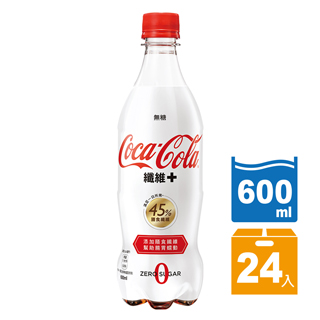可口可樂 纖維+ 寶特瓶600ml (24入x3箱)