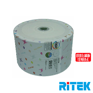 RITEK錸德 52X CD-R白金片 珍珠白滿版可列印/50片裸裝