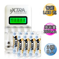 VXTRA飛創 LCD 2.4A急速充電器+VXTRA 3號2600mAh充電電池(8顆入)