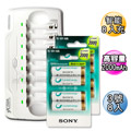 VXTRA飛創 8通道 智慧型急速充電器+SONY 2000mAh低自放3號充電電池(8顆入)