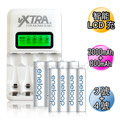 VXTRA LCD急速充電器+Panasonic eneloop 充電電池(3號2000mAh四顆+4號800mAh四顆)