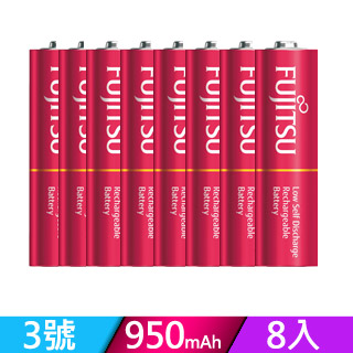 日本富士通低自放輕量版充電電池3號8入(5000回)HR-3UTLA
