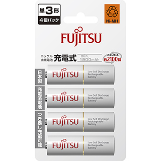 日本富士通低自放充電電池3號4入(2100回)
