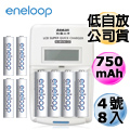 Panasonic國際牌ENELOOP低自放充電電池組(液晶衝電器+4號8入)