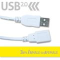 FUNDIGITAL USB2.0傳輸線-A公對A母3M-白