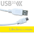 FUNDIGITAL USB2.0傳輸線-A公對Mini5pin 1.8M-白