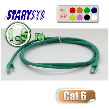 STARY高級線材Cat6a RJ45多彩網路線1.5公尺-綠