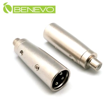 BENEVO RCA/AV母頭轉XLR(Cannon接頭)公頭 轉接頭 (BAURFXM)